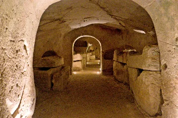Beit Shearim catacomb arched corridor