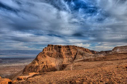Masada fortress Judean Desert dramatic sky