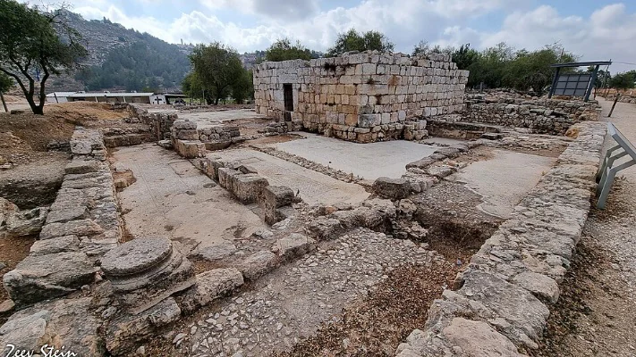 Tel Shiloh Bronze Age ruins panoramic view