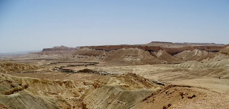 Zin Valley panorama Negev Desert from Ben Gurion tomb